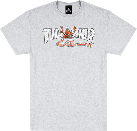 THRASHER TOY MACHINE PYRAMID SS TSHIRT LARGE-ASH GREY