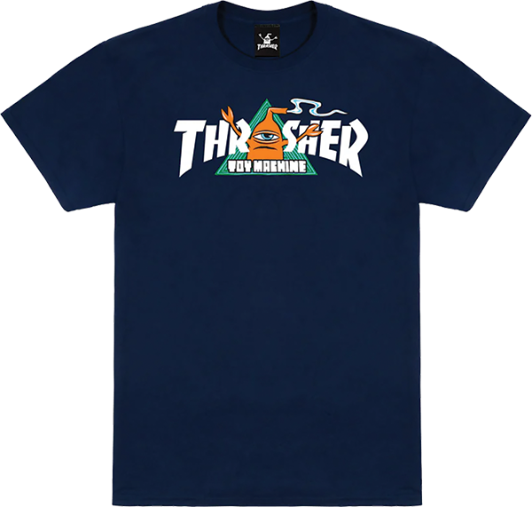 THRASHER TOY MACHINE VORTEX SS TSHIRT LARGE-NAVY