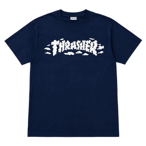 THRASHER CLOUDS SPANKY LONG SS TSHIRT SMALL NAVY