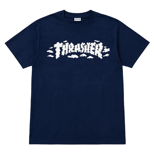 THRASHER CLOUDS SPANKY LONG SS TSHIRT SMALL NAVY