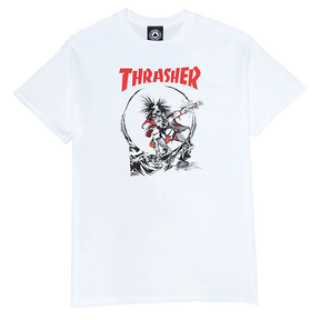 THRASHER OUTLAW 2-TONE SS TSHIRT LARGE WHITE