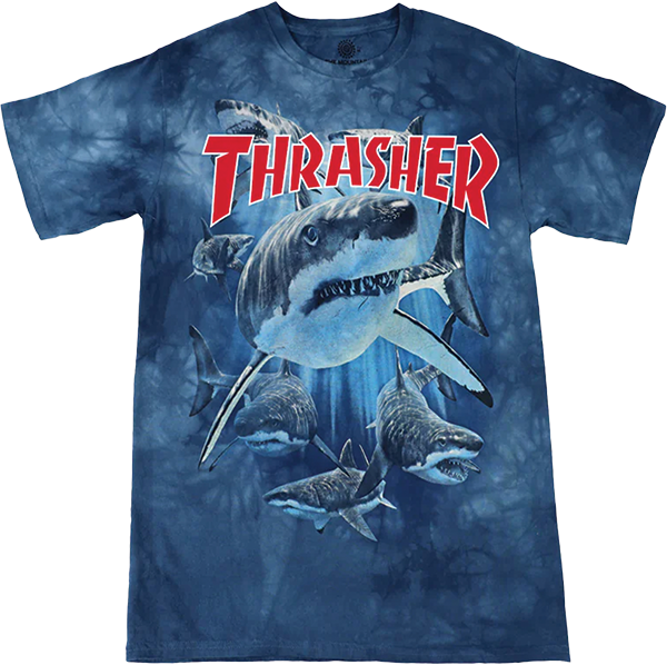 THRASHER SHARK SS TSHIRT MEDIUM BLUE DYE