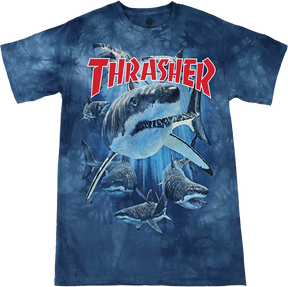 THRASHER SHARK SS TSHIRT XLARGE BLUE DYE