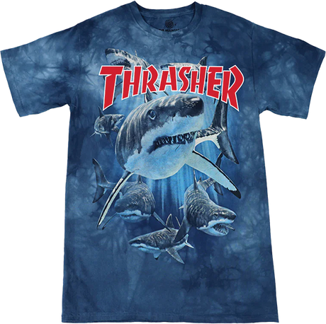 THRASHER SHARK SS TSHIRT XXLARGE BLUE DYE