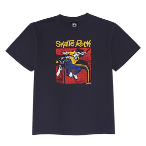 THRASHER SKATE ROCK VOL.2 VINTAGE SS TSHIRT SMALL NAVY
