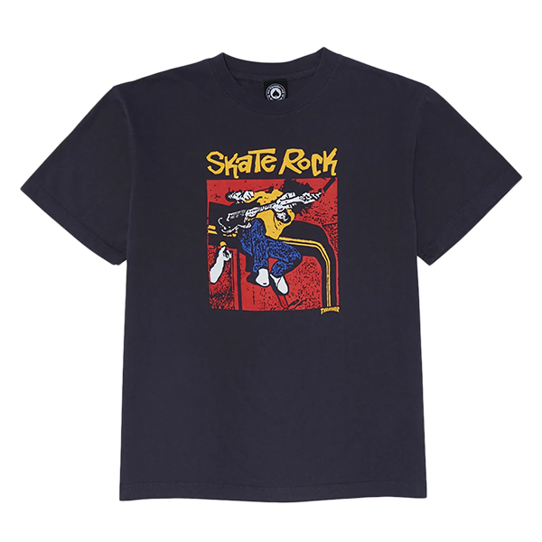 THRASHER SKATE ROCK VOL.2 VINTAGE SS TSHIRT LARGE NAVY
