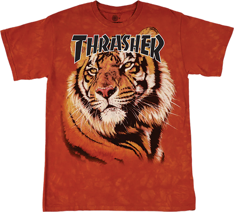 THRASHER TIGER SS TSHIRT XXLARGE ORANGE DYE