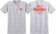 THUNDER WORLDWIDE DBL SS TSHIRT SMALL ASH/RED