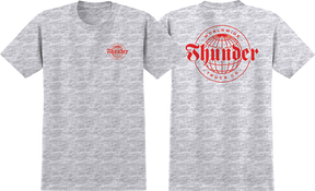 THUNDER WORLDWIDE DBL SS TSHIRT SMALL ASH/RED