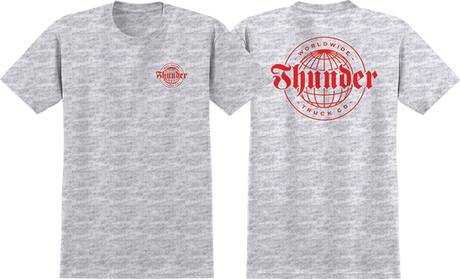 THUNDER WORLDWIDE DBL SS TSHIRT SMALL ASH/RED