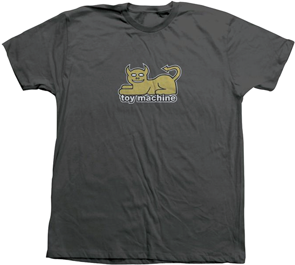 TOY MACHINE DEVIL CAT SS TSHIRT SMALL CHARCOAL/GOLD