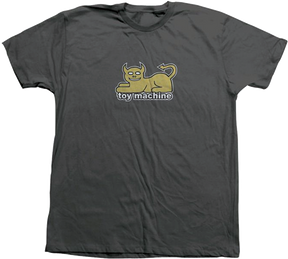 TOY MACHINE DEVIL CAT SS TSHIRT SMALL CHARCOAL/GOLD