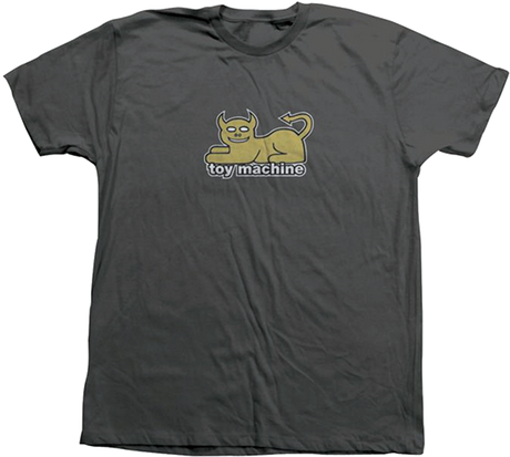 TOY MACHINE DEVIL CAT SS TSHIRT SMALL CHARCOAL/GOLD