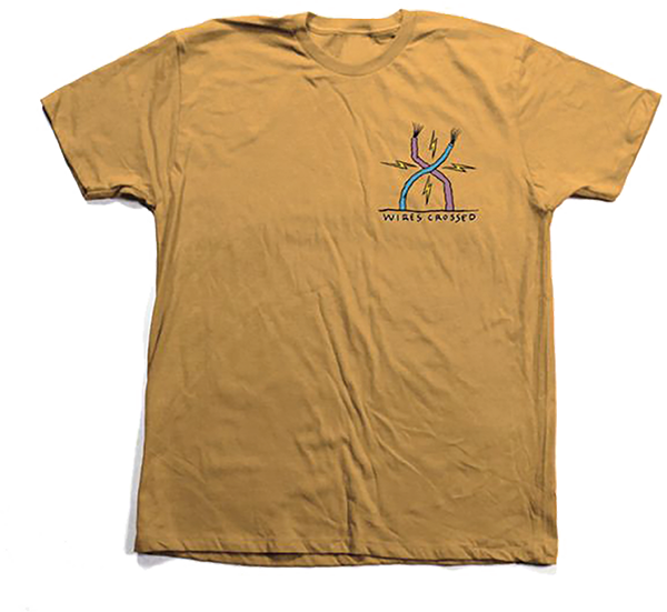 TOY MACHINE ED TEMPLETON WIRES CROSS TSHIRTED SS TSHIRT MEDIUM GOLD