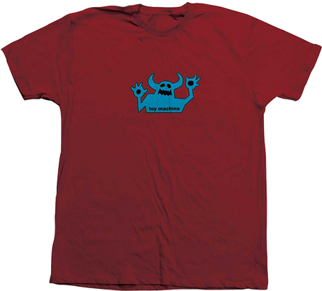 TOY MACHINE ORIGINAL MONSTER SS TSHIRT SMALL CARDINAL RED