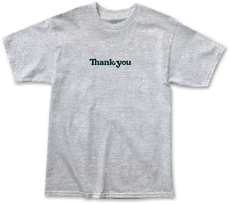 THANK YOU CENTER SS TSHIRT SMALL HEATHER GREY