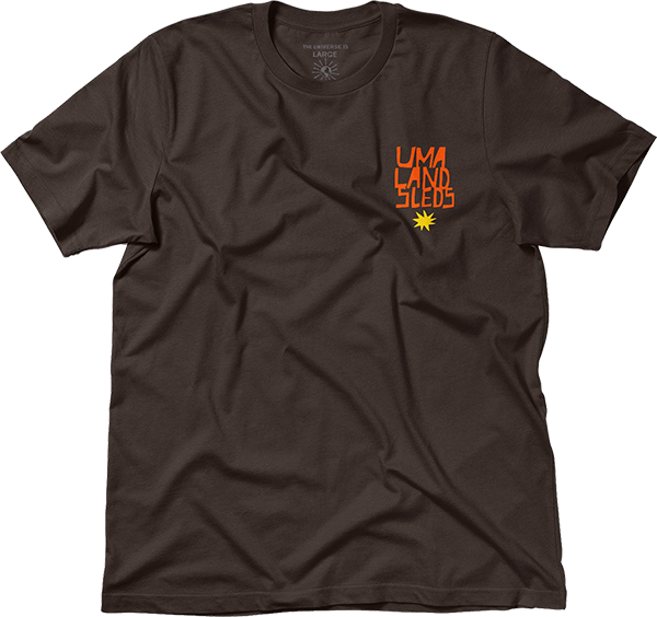 UMA STACKED SS TSHIRT LARGE  BROWN