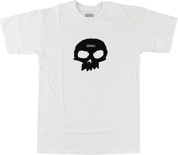 ZERO SINGLE SKULL SS TSHIRT SMALL WHT/BLK