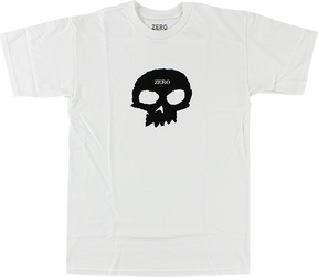 ZERO SINGLE SKULL SS TSHIRT SMALL WHT/BLK