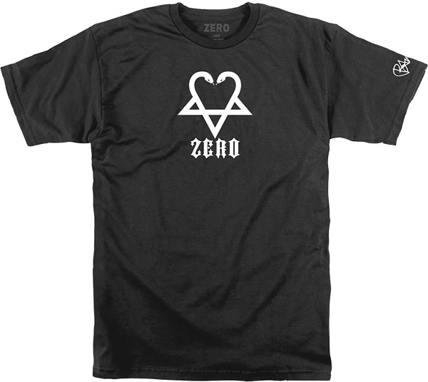 ZERO BAM SNAKE-A-GRAM HEART SHORT SLEEVE TSHIRT MEDIUM BLACK/WHT