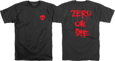 ZERO OR DIE SS TSHIRT SMALL BLACK/RED