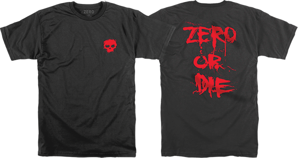 ZERO OR DIE SS TSHIRT SMALL BLACK/RED