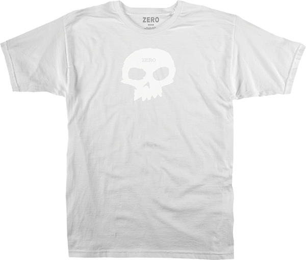 ZERO SINGLE SKULL SS TSHIRT SMALL WHT WHT