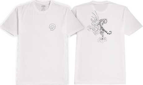ZERO TIGER LOTUS SS TSHIRT SMALL WHITE