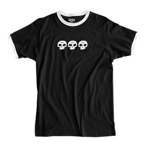ZERO 3 SKULL RINGER SS TSHIRT XLARGE BLK/WHT