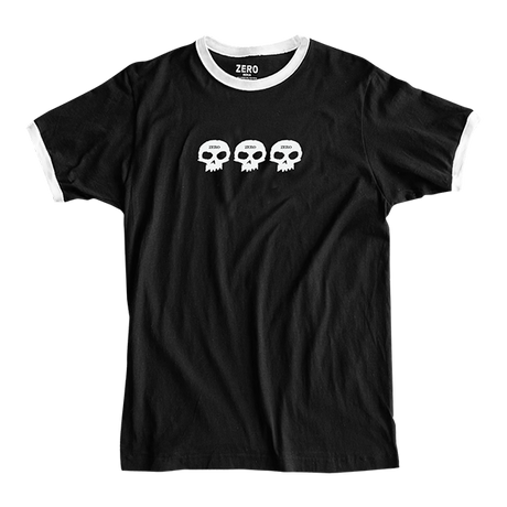 ZERO 3 SKULL RINGER SS TSHIRT XLARGE BLK/WHT