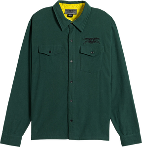 ANTI HERO BASIC EAGLE LS FLANNEL LARGE-DK.GREEN BLK