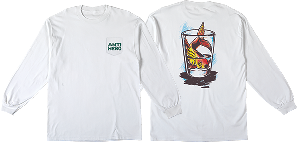 ANTI HERO FISH BOWL POCKET LS SMALL WHITE