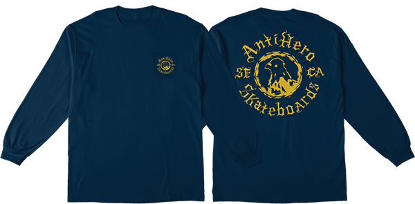 ANTI HERO PIGEON MOTION POCKET LONGSLEEVE SMALL NAVY/YEL