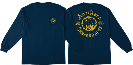 ANTI HERO PIGEON MOTION POCKET LONGSLEEVE MEDIUM NAVY/YEL