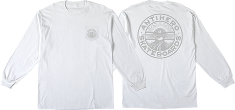 ANTI HERO STAY READY DBL POCKET LS SMALL WHITE