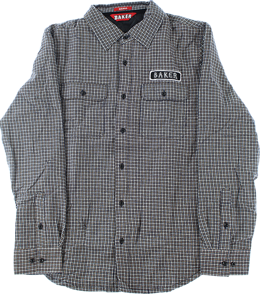 BAKER STITCH LS FLANNEL MEDIUM TAN/WHT