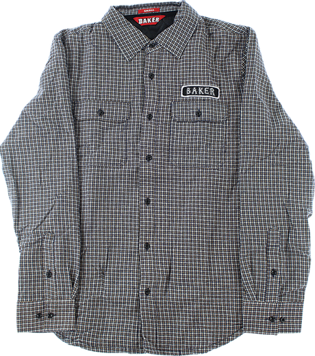 BAKER STITCH LS FLANNEL MEDIUM TAN/WHT