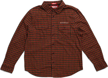 BAKER FLAMES LONGSLEEVE FLANNEL XLARGE-RED