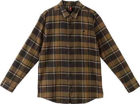 DEATHWISH JEFFERSON FLANNEL L/S SMALL DARK GREEN PLAID