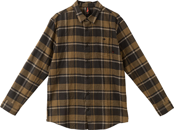 DEATHWISH JEFFERSON FLANNEL L/S SMALL DARK GREEN PLAID