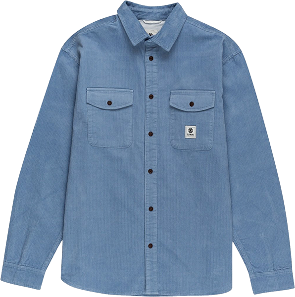 ELEMENT BUILDER CORD L/S BUTTON UP SMALL FADED DENIM