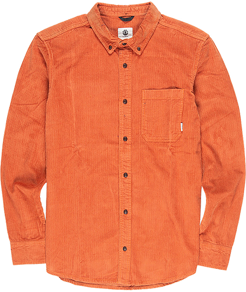 ELEMENT LUMBER CORD LONGSLEEVE BUTTON UP SMALL GINGER BREAD