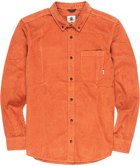 ELEMENT LUMBER CORD LONGSLEEVE BUTTON UP SMALL GINGER BREAD