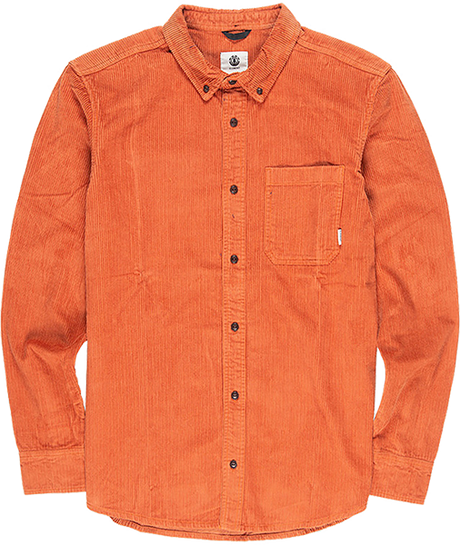 ELEMENT LUMBER CORD LONGSLEEVE BUTTON UP SMALL GINGER BREAD