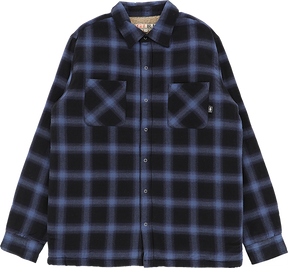 GIRL SHERPA LINED LS FLANNEL S-BLACK