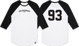 GIRL TEAM RAGLAN 3 4 SLV LARGE-WHITE BLK