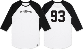 GIRL TEAM RAGLAN 3 4 SLV XLARGE-WHITE BLK