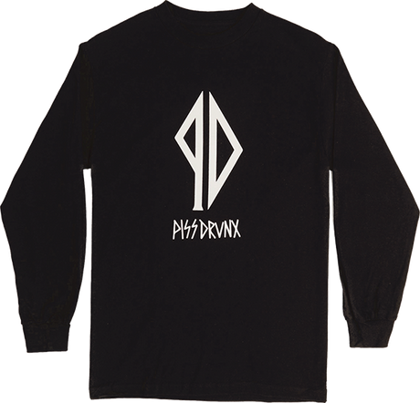 PISS DRUNX MAKE IT A DOUBLE LONGSLEEVE SMALL BLK WHT