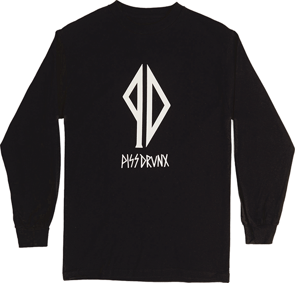 PISS DRUNX MAKE IT A DOUBLE LONGSLEEVE SMALL BLK WHT