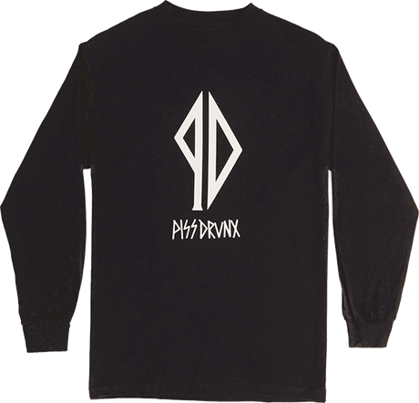 PISS DRUNX MAKE IT A DOUBLE LONGSLEEVE MEDIUM BLK WHT